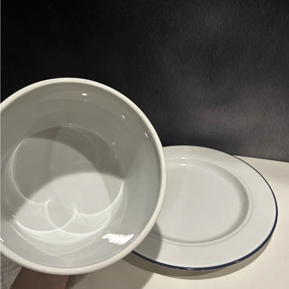 Williams Sonoma White Ceramic French Labeled serveware Set- 2012
